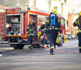 Firefighter ready to go